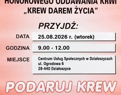 Akcja honorowego oddawania krwi w Działoszycach – 25 sierpnia