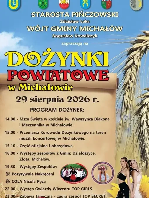 Dożynki Powiatowe w Michałowie już w najbliższą sobotę – sprawdź program