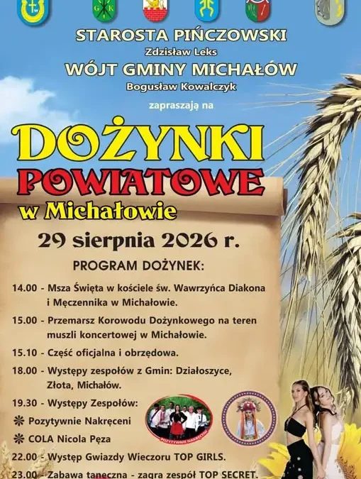 Dożynki Powiatowe w Michałowie już dziś – program i atrakcje