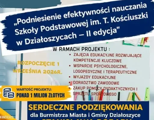 Szkoła w Działoszycach z unijnym dofinansowaniem na rozwój uczniów