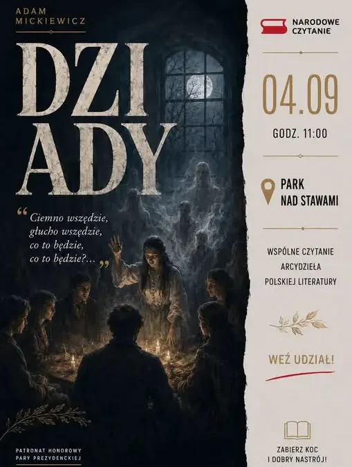 Narodowe Czytanie „Dziadów” w Parku nad Stawami – 4 września