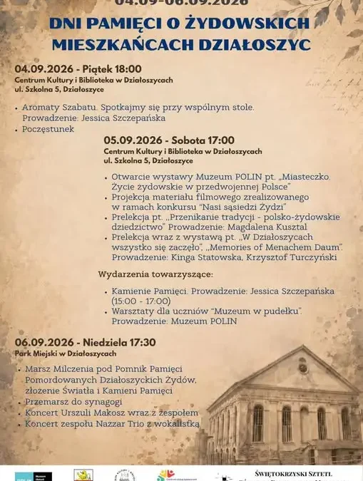 Dni Pamięci o Żydowskich Mieszkańcach Działoszyc – program wydarzeń