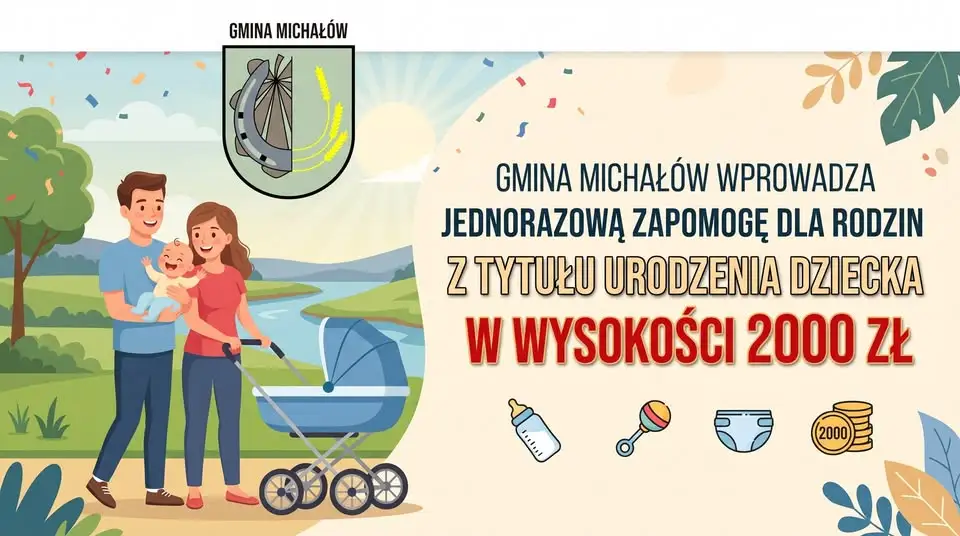 Gmina Michałów wprowadza 2000 zł zapomogi na każde nowo narodzone dziecko
