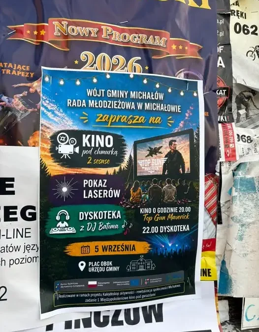 Kino pod chmurką w Michałowie – plakaty już wiszą, zapraszamy 5 września