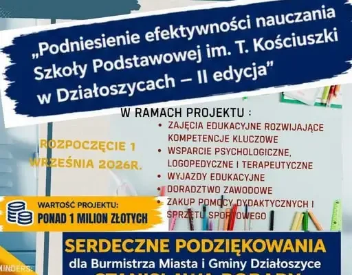 Działoszyce: ostatnie dni na zgłoszenie do projektu edukacyjnego dla uczniów