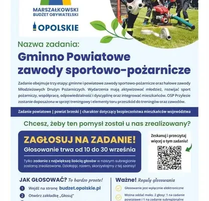 Marszałkowski Budżet Obywatelski: zagłosuj na zawody strażackie OSP Przylesie