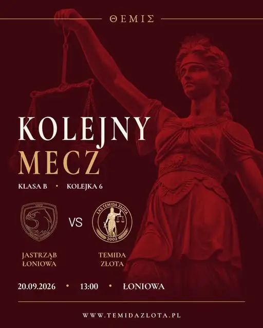 Klasa B: Temida Złota zagra na wyjeździe z LKS Jastrząb Łoniowa