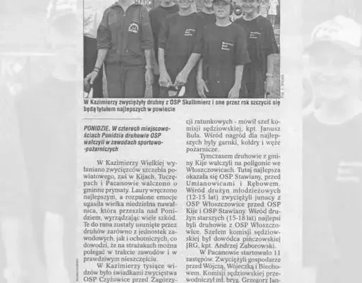 Archiwalne znalezisko: Młodzież z OSP Kije na podium w 2001 roku