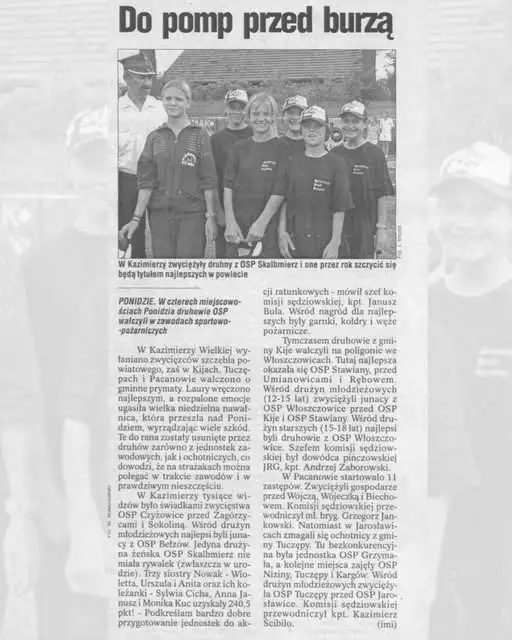 Archiwalne znalezisko: Młodzież z OSP Kije na podium w 2001 roku