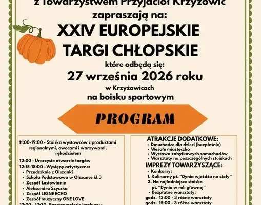 XXIV Europejskie Targi Chłopskie w Krzyżowicach – już 27 września