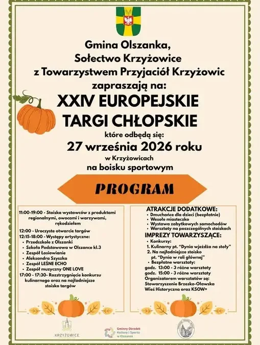 XXIV Europejskie Targi Chłopskie w Krzyżowicach – już 27 września