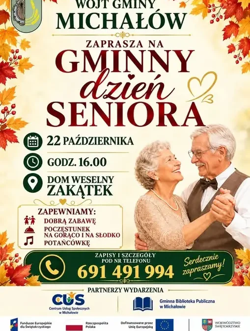Gminny Dzień Seniora w Michałowie – zaproszenie na 22 października