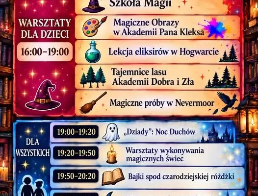 Noc Bibliotek 2026 w Działoszycach – „Tajemnica Księgi Magii” już 16 października