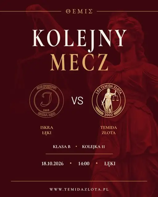 11. kolejka Klasy B: Temida Złota zagra na wyjeździe z Iskrą Łęki