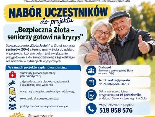 Bezpieczna Złota: seniorzy 60+ uczą się, jak przetrwać kryzys