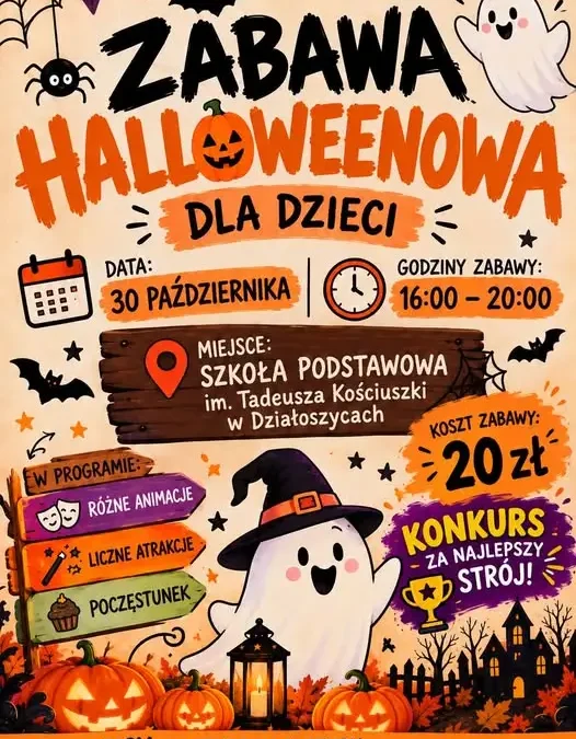 Halloweenowa zabawa dla dzieci w Działoszycach – zapisy trwają